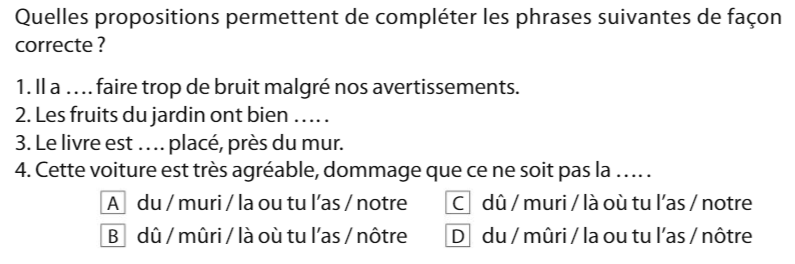 question d'aptitude verbale du concours sésame