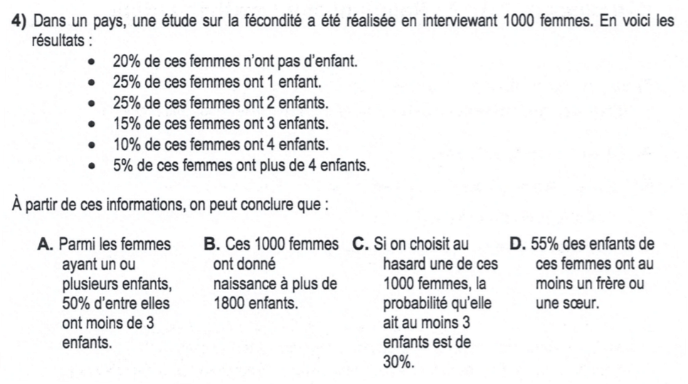 question de raisonnement logique du concours accès 