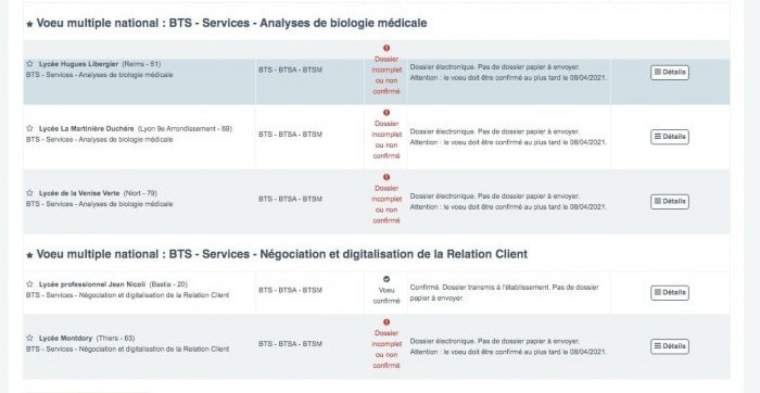 voeux multiples sur Parcoursup