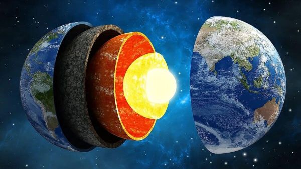 coupe de la terre et vue des ses différents couches