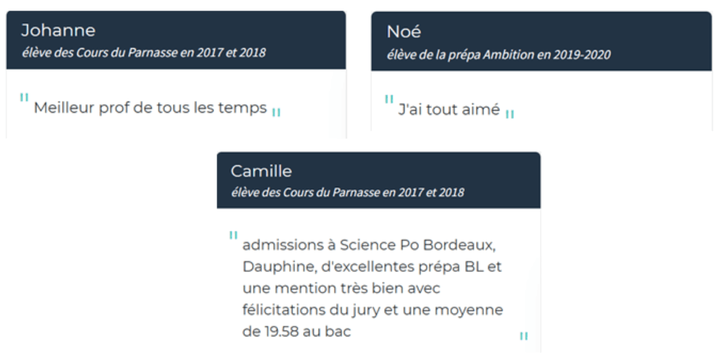 Témoignages élèves