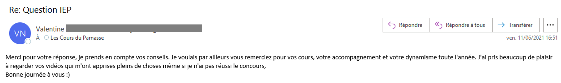 Élève de la prépa IEP 2021