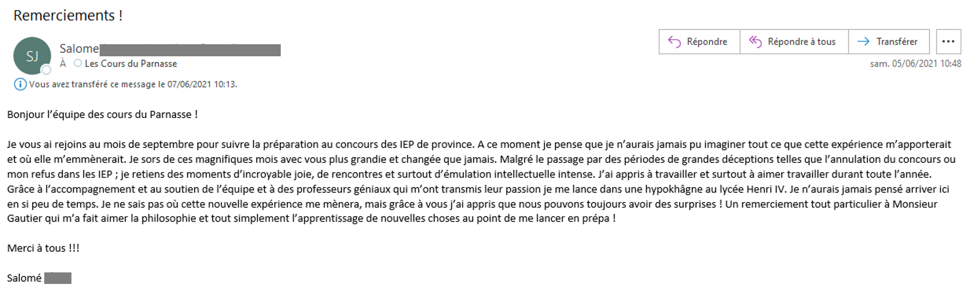 Élève de la prépa IEP 2021