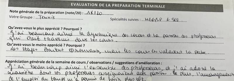 Elève du programme réussir le lycée, classe de Terminale 2022