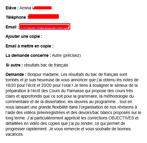 Maman de première ayant suivi notre préparation au bac de français 2024