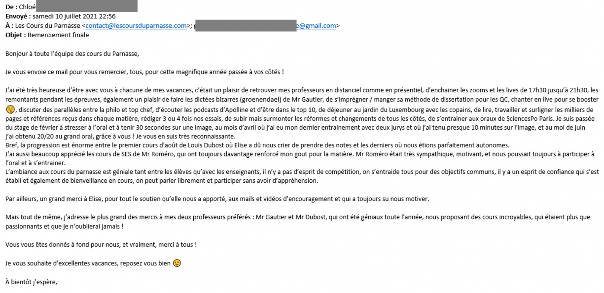 Élève de la prépa Ambition Sciences Po Première et Terminale 2021