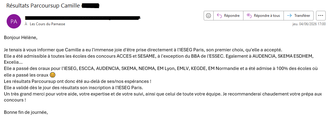 Élève de la prépa ACCES-SESAME
