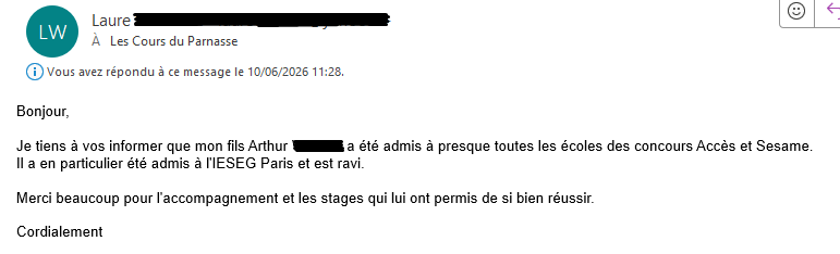 élève de la prépa ACCES-SESAME